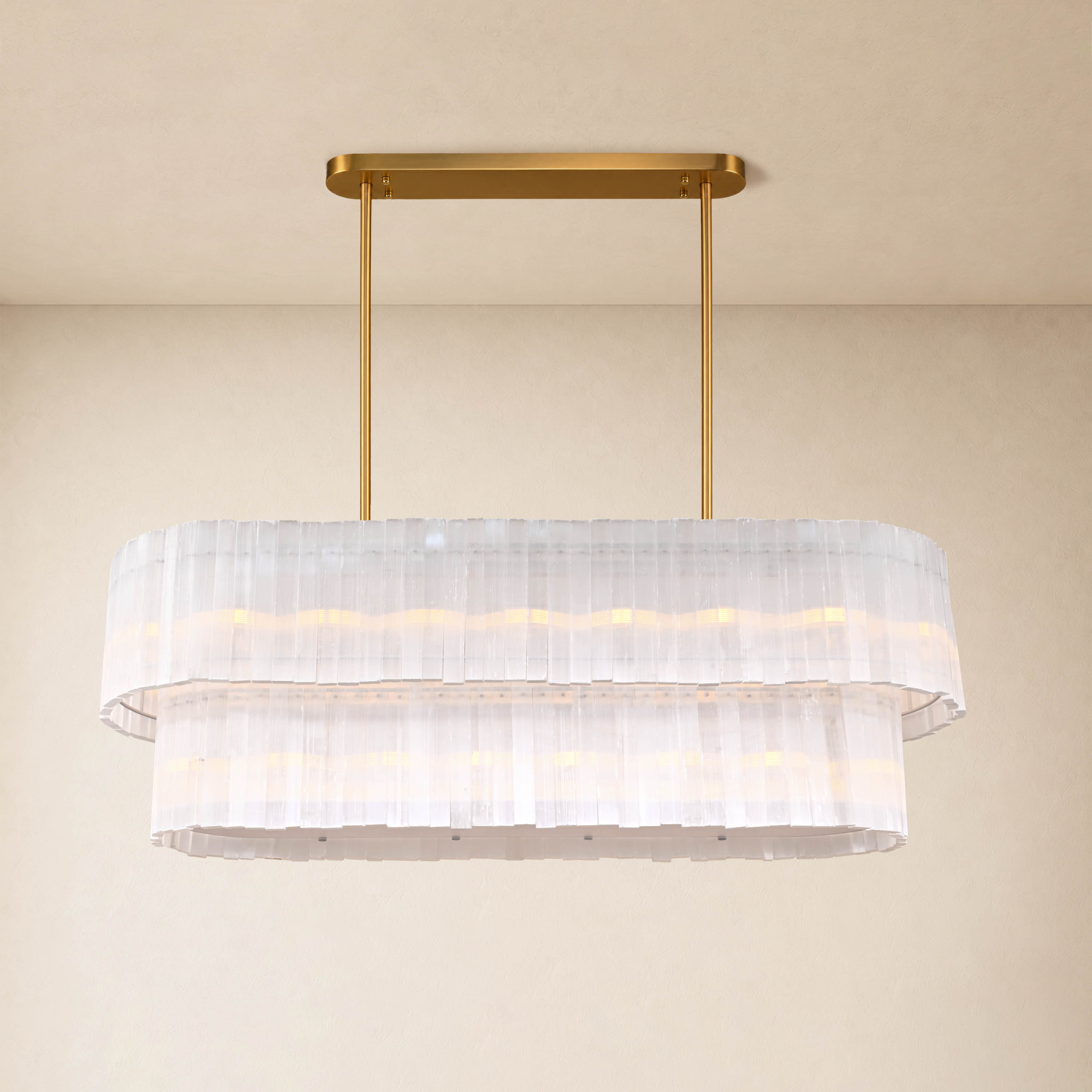 Selara Selenite Oval Chandelier 54"W