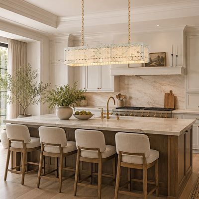 Pietra Quartzite Rectangular Chandelier 55.1"W