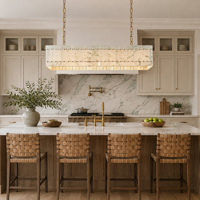 Pietra Quartzite Rectangular Chandelier 55.1"W