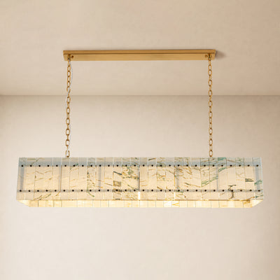 Pietra Quartzite Rectangular Chandelier 55.1"W