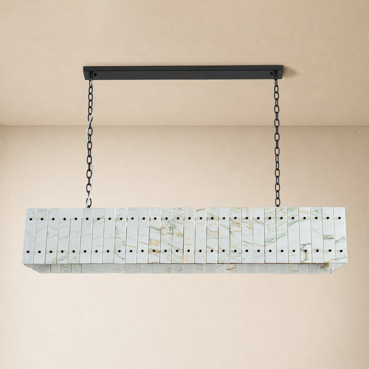 Pietra Quartzite Rectangular Chandelier 55.1"W