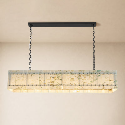 Pietra Quartzite Rectangular Chandelier 55.1"W