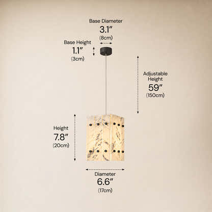 Pietra Quartz Box Pendant 6.6"W