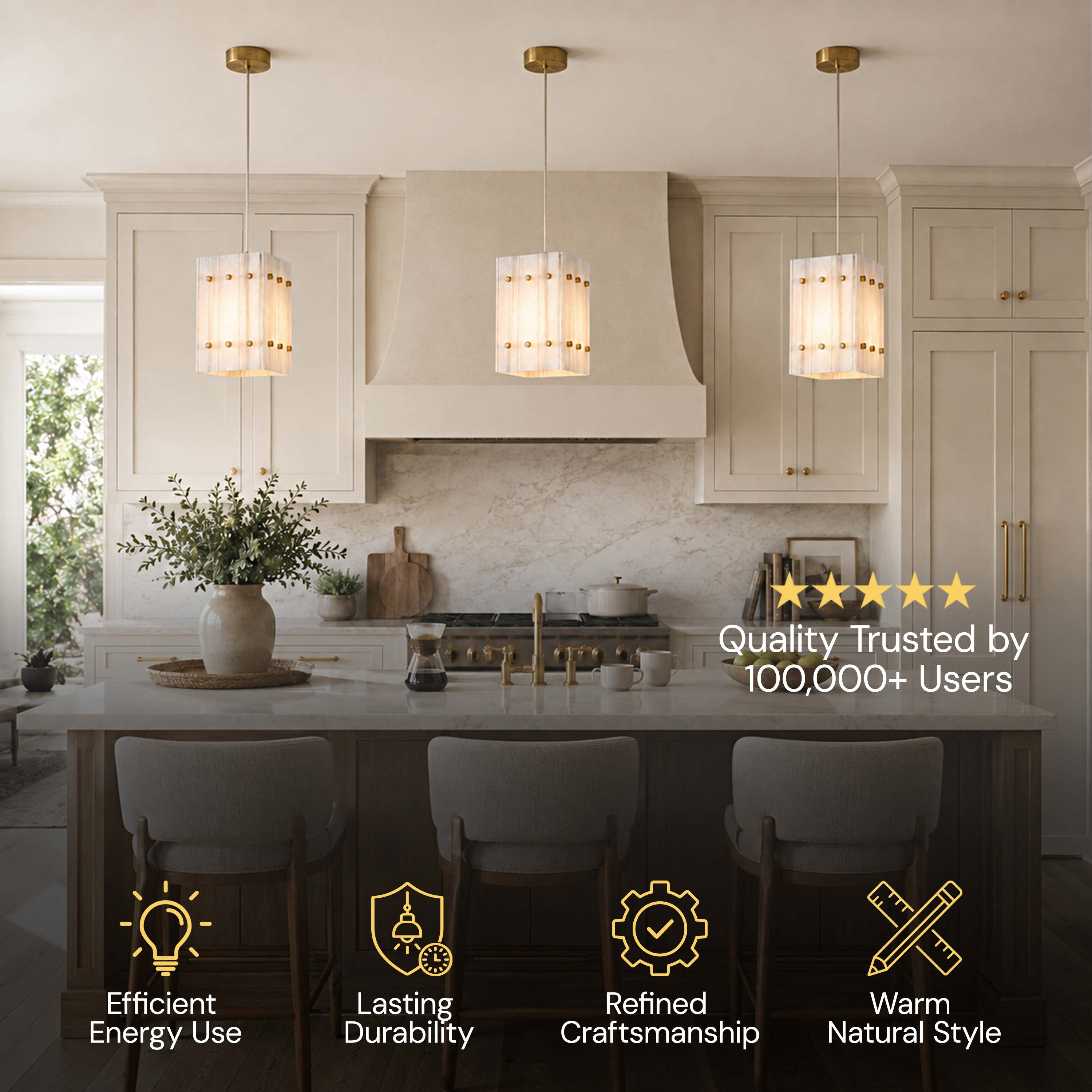 Pietra Marble Round Pendant Light 6.6"D
