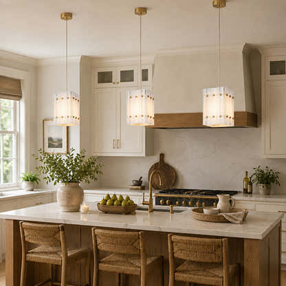 Pietra Marble Round Pendant Light 6.6"D