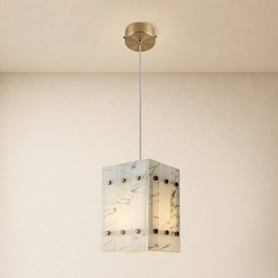 Pietra Marble Box Pendant 6.6"W