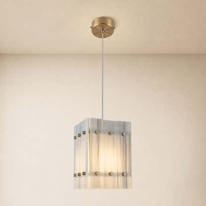 Pietra Marble Round Pendant Light 6.6"D