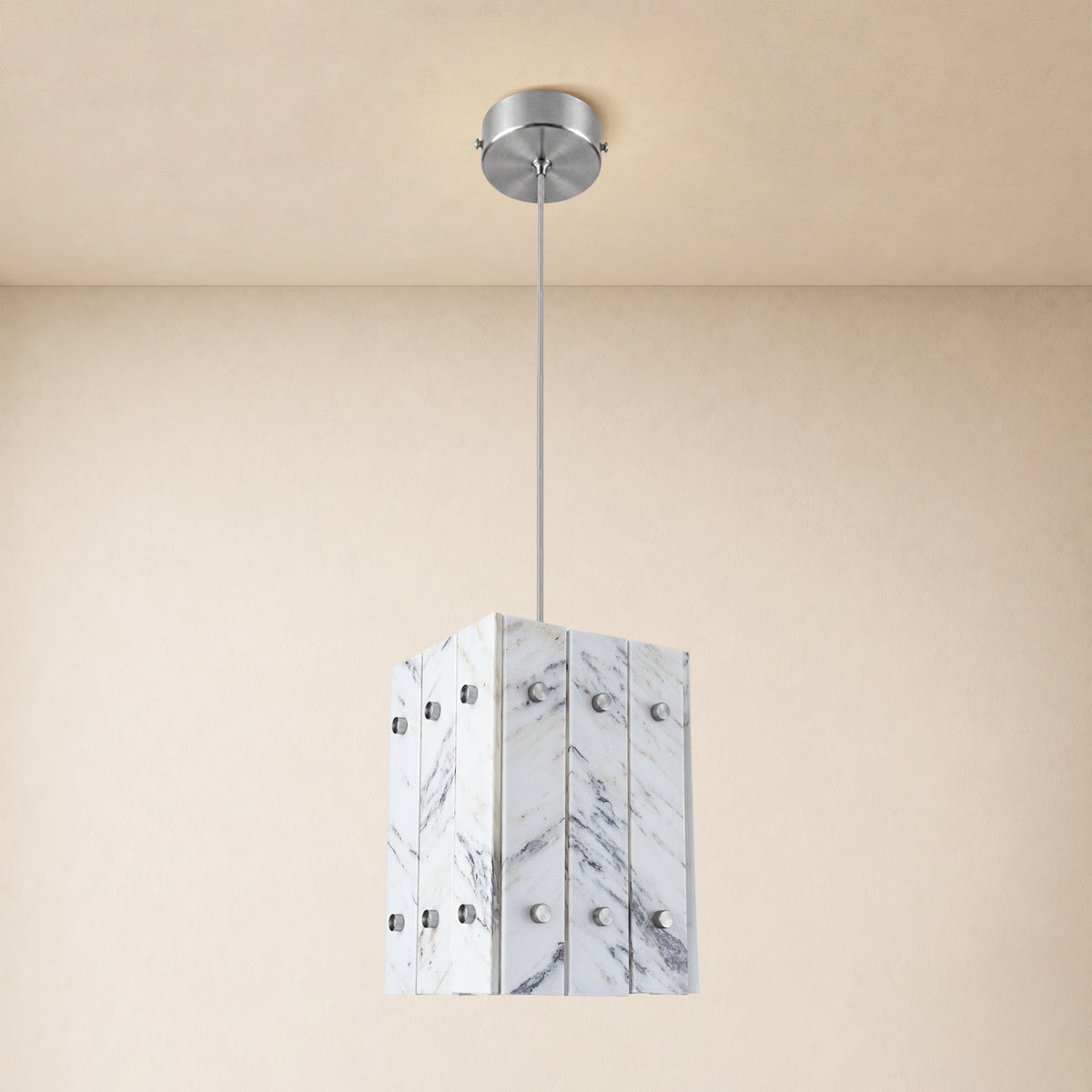 Pietra Quartz Box Pendant 6.6"W