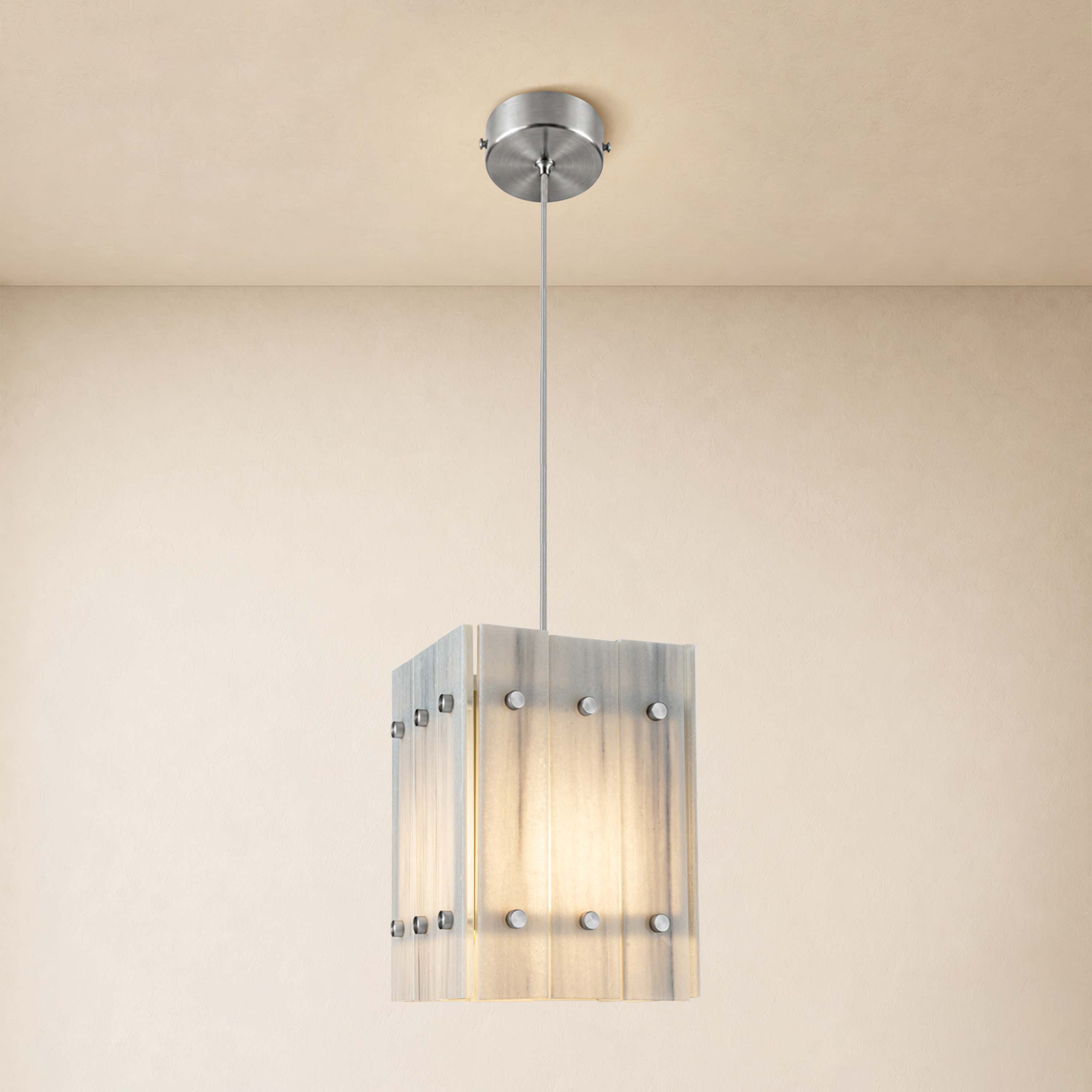 Pietra Marble Round Pendant Light 6.6"D