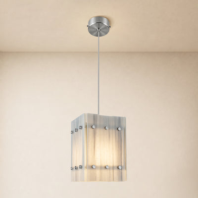 Pietra White Marble Box Pendant Light 6.6"W