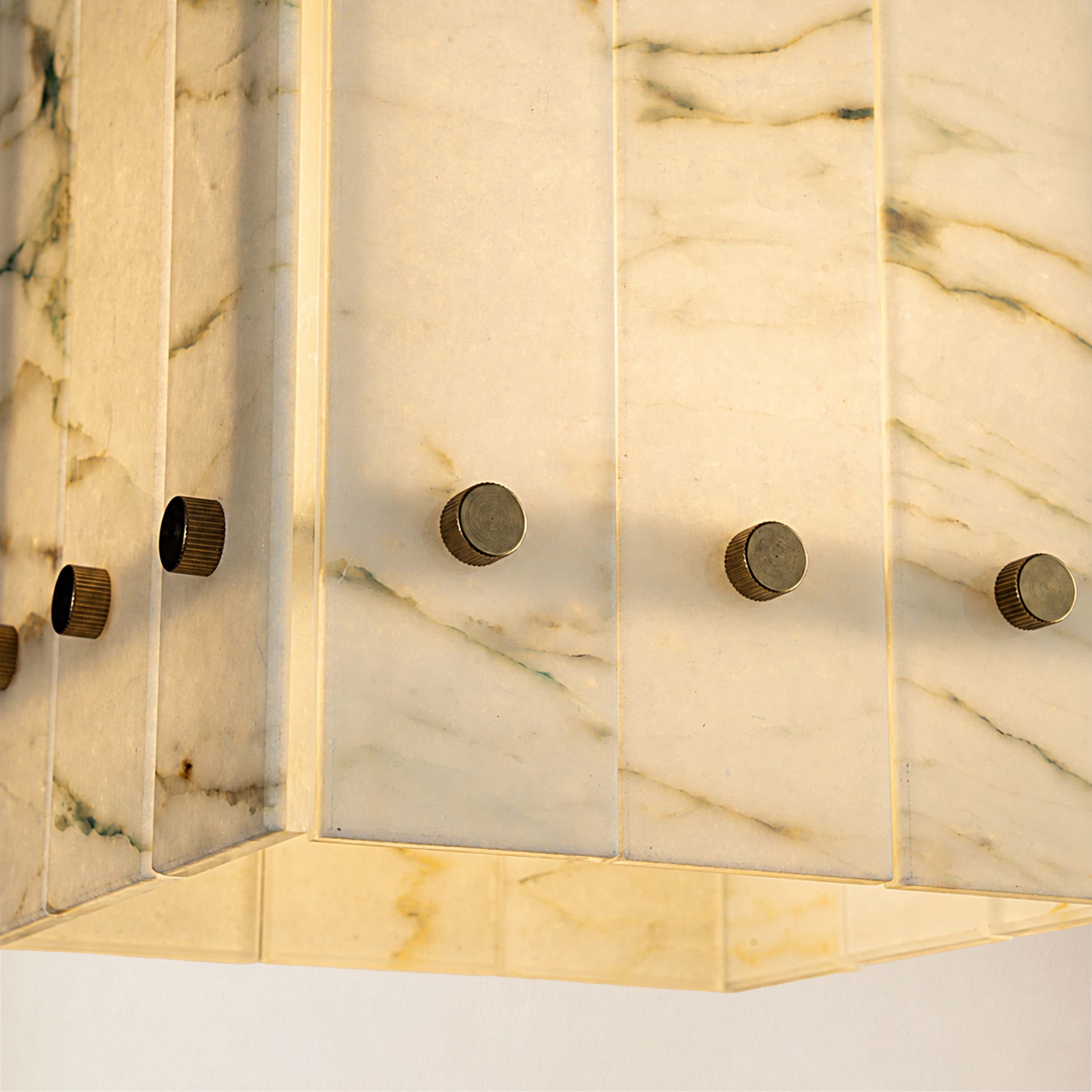 Pietra Green Marble Box Pendant 6.6"W