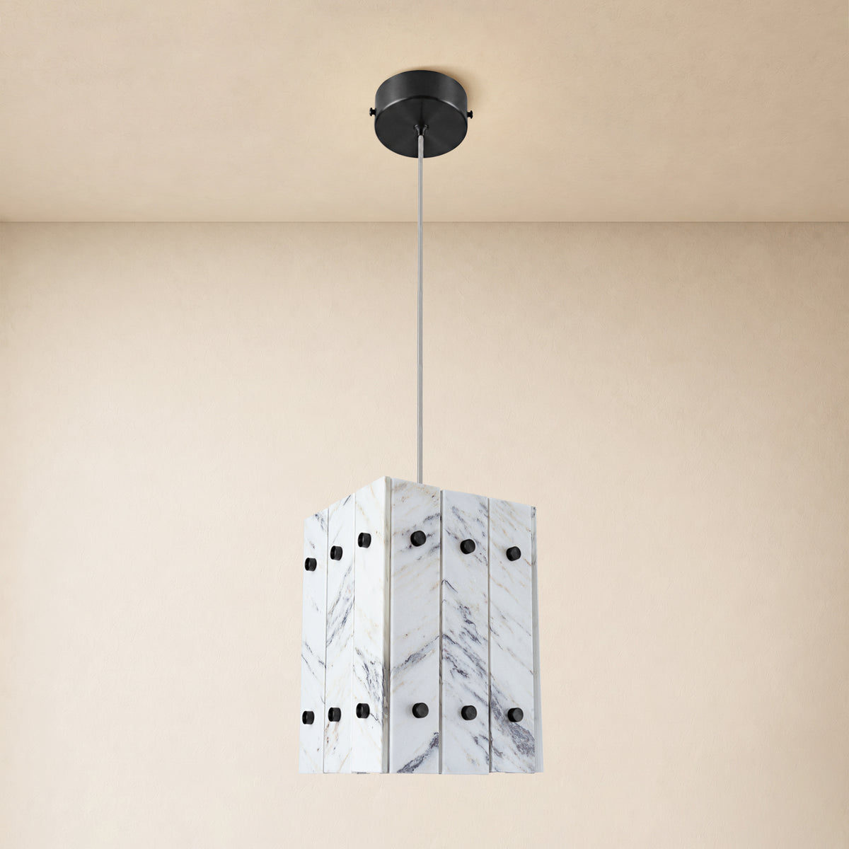 Pietra Quartz Box Pendant 6.6"W