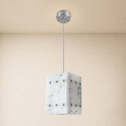 Pietra Green Marble Box Pendant 6.6"W