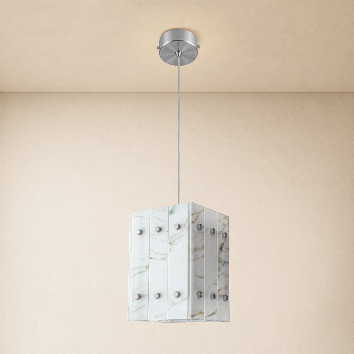 Pietra Marble Box Pendant 6.6"W