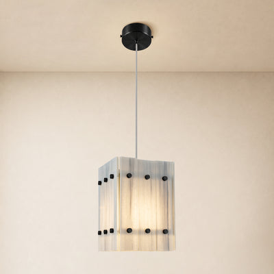 Pietra White Marble Box Pendant Light 6.6"W