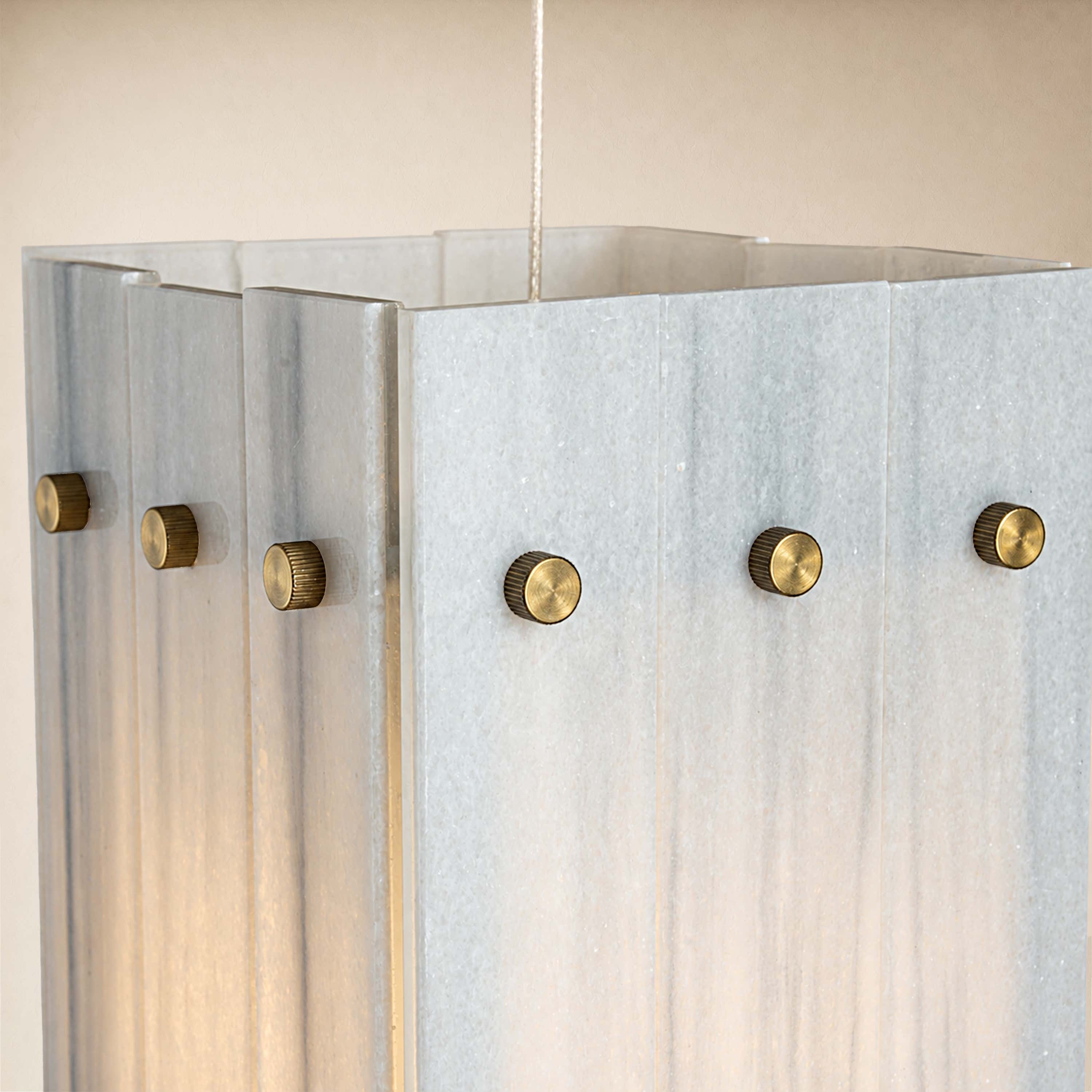 Pietra Marble Round Pendant Light 6.6"D