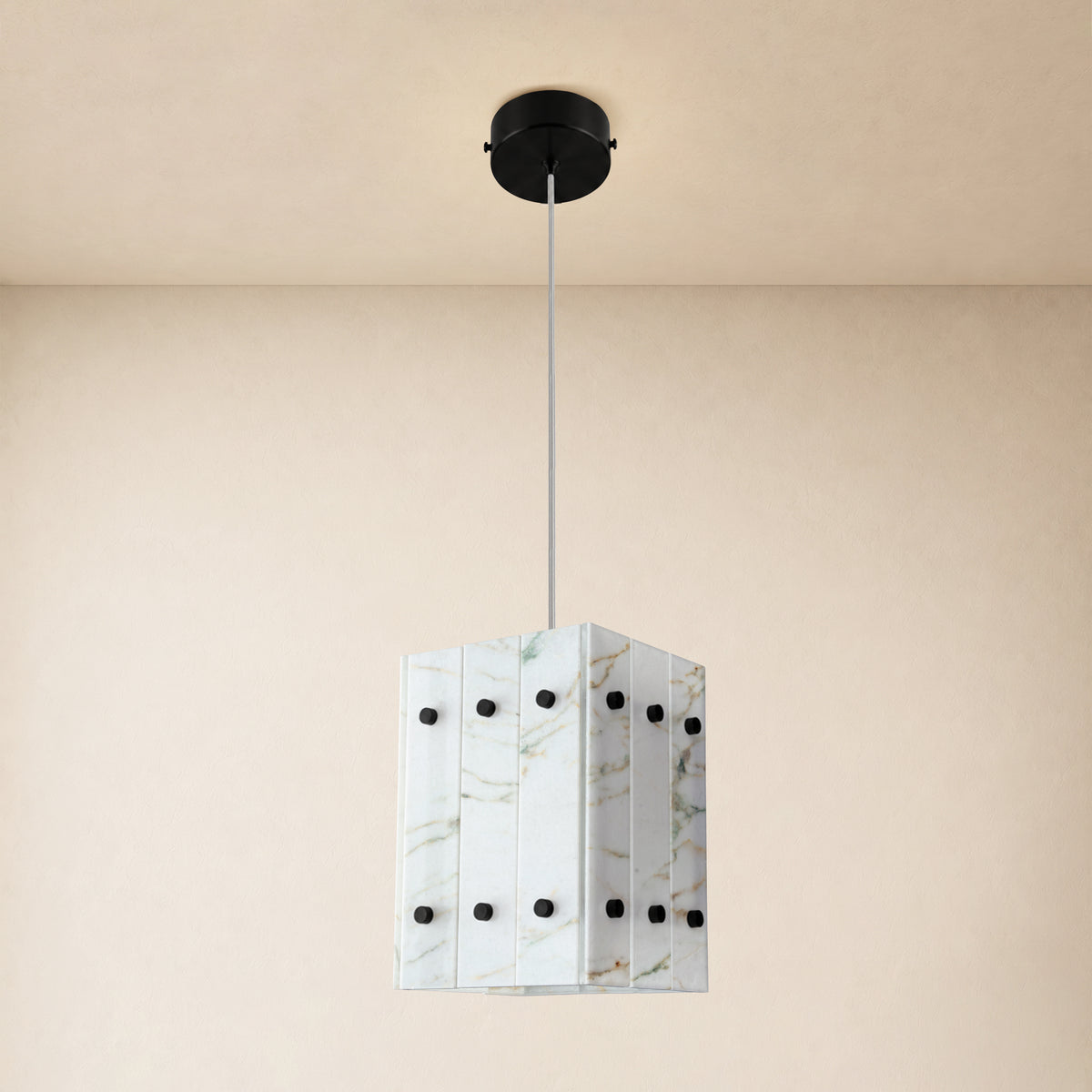 Pietra Marble Box Pendant 6.6"W