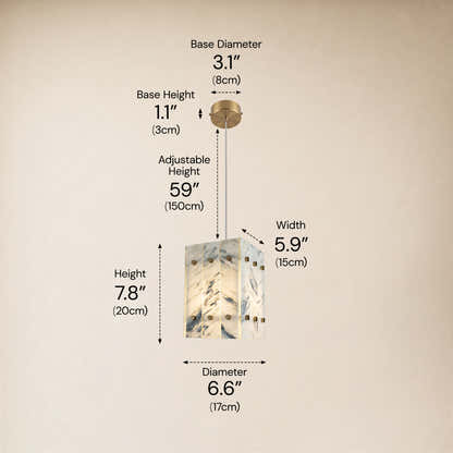 Pietra Quartz Box Pendant 6.6"W