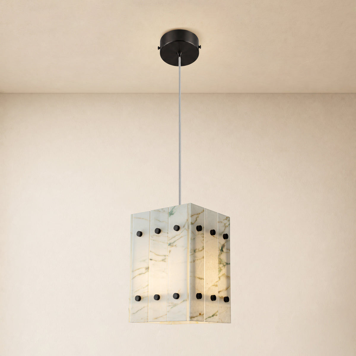 Pietra Marble Box Pendant 6.6"W