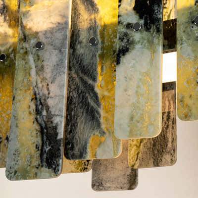 Pietra Green Marble Linear Chandelier 27.5"W