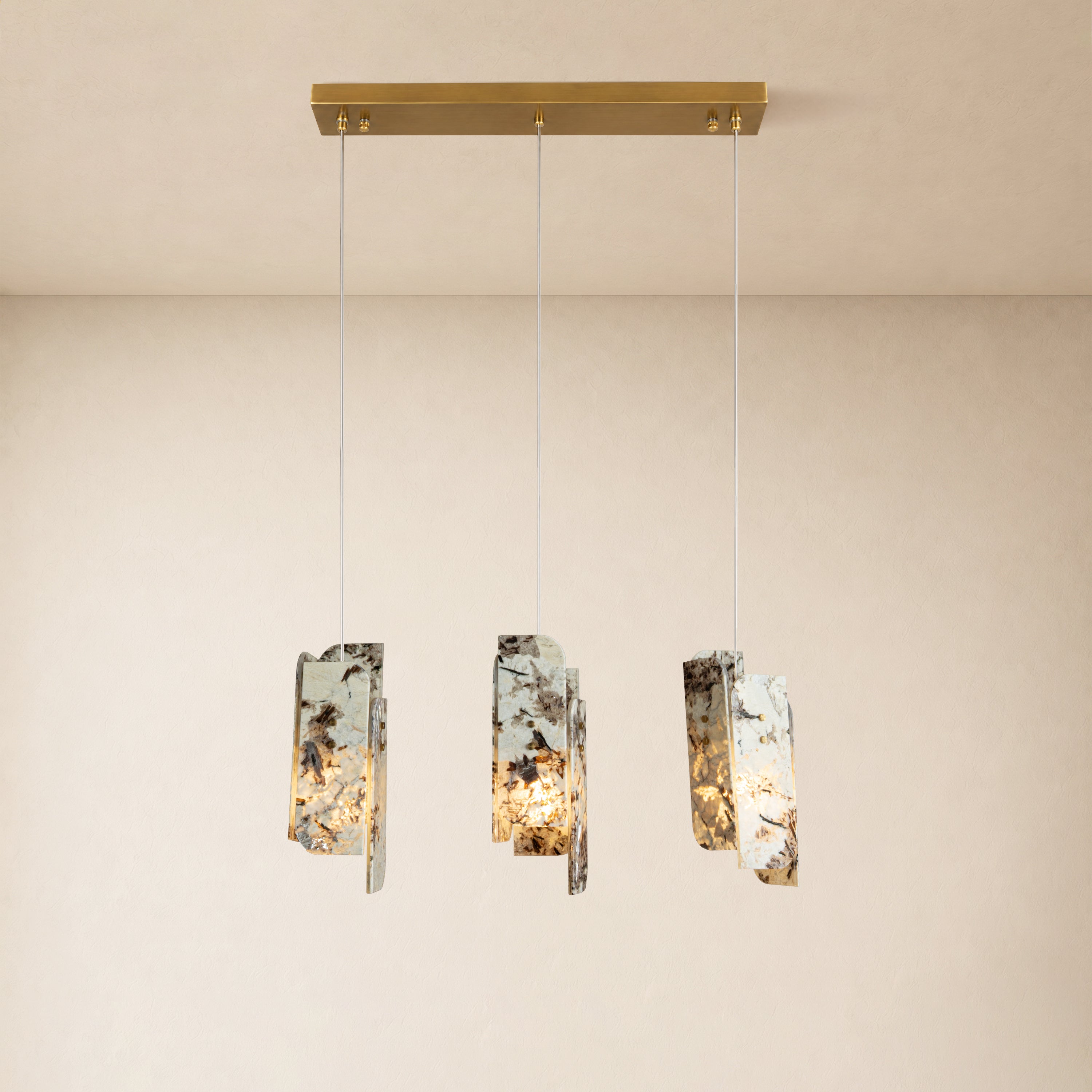 Pietra Quartzite Linear Chandelier 27.5"W