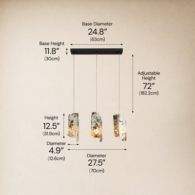 Pietra Quartzite Linear Chandelier 27.5"W