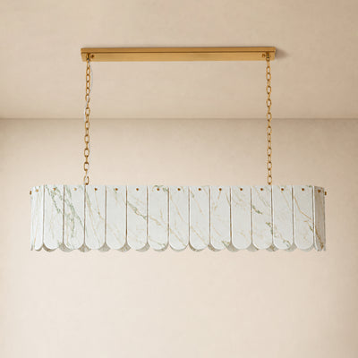Pietra White Quartzite Linear Panel Chandelier 35.4"W
