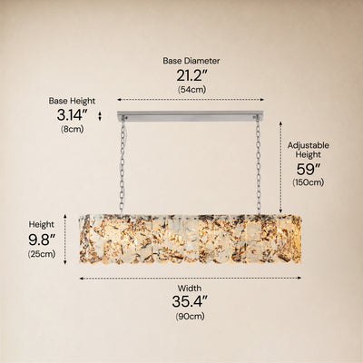 Pietra Quartzite Linear Panel Chandelier 35.4"W