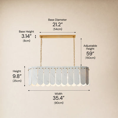 Pietra Marble Linear Chandelier 35.4"W