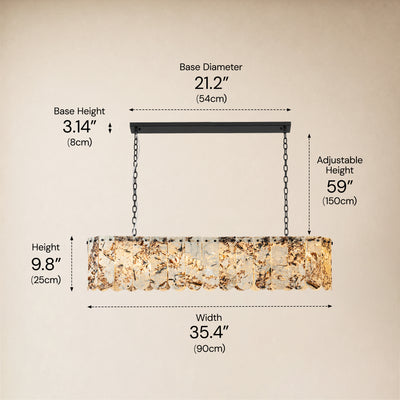 Pietra Quartzite Linear Panel Chandelier 35.4"W