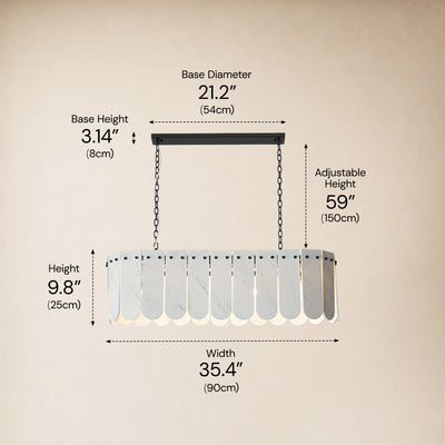 Pietra Marble Linear Chandelier 35.4"W
