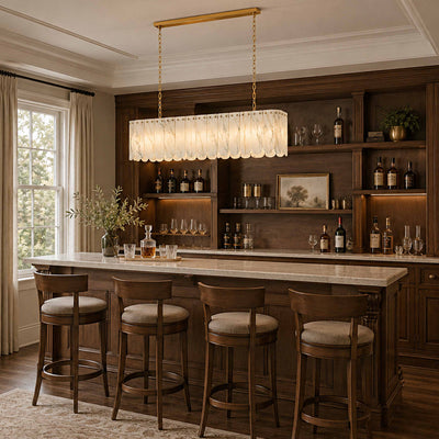 Pietra White Quartzite Linear Panel Chandelier 35.4"W