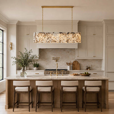 Pietra Quartzite Linear Panel Chandelier 35.4"W