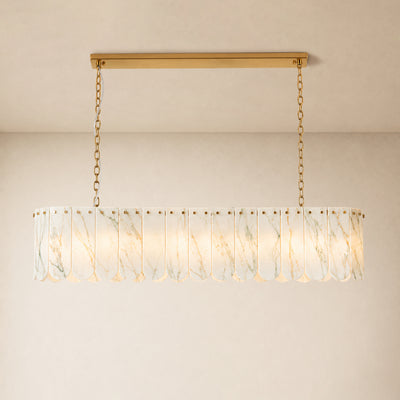 Pietra White Quartzite Linear Panel Chandelier 35.4"W