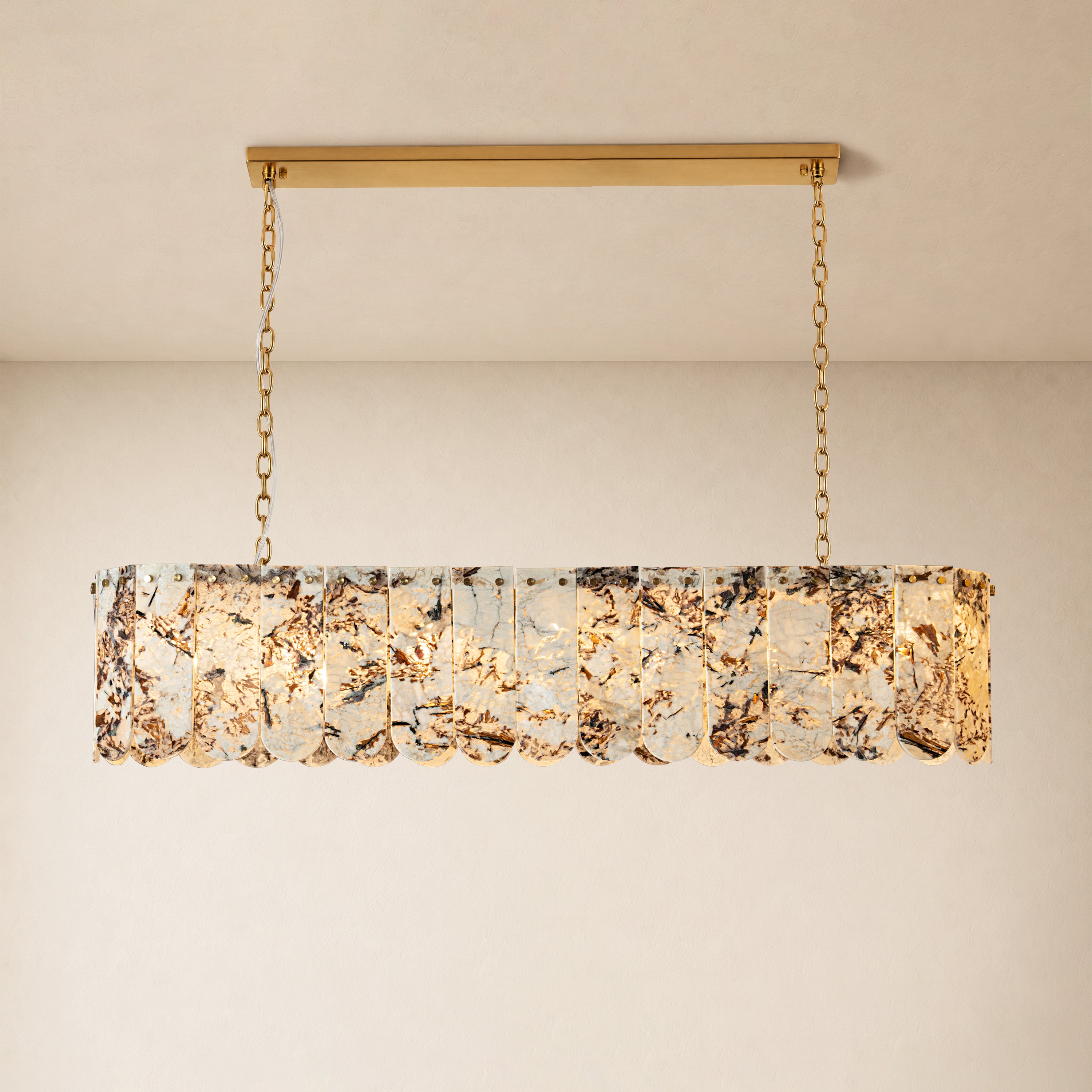 Pietra Quartzite Linear Panel Chandelier 35.4"W