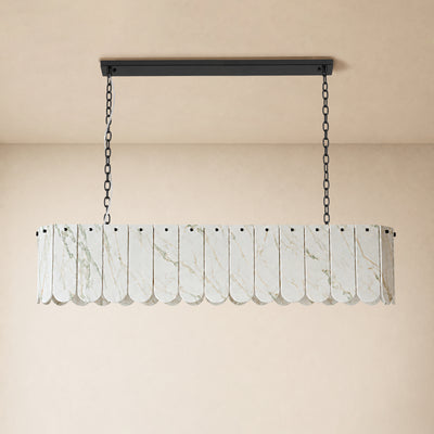 Pietra White Quartzite Linear Panel Chandelier 35.4"W
