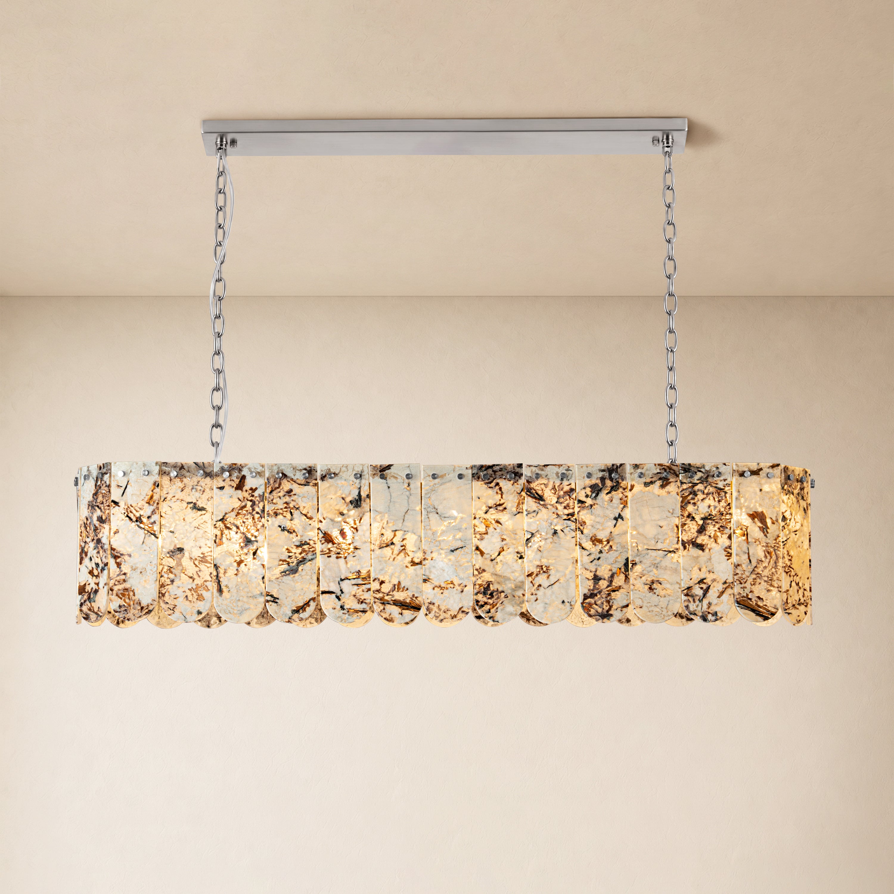 Pietra Quartzite Linear Panel Chandelier 35.4"W