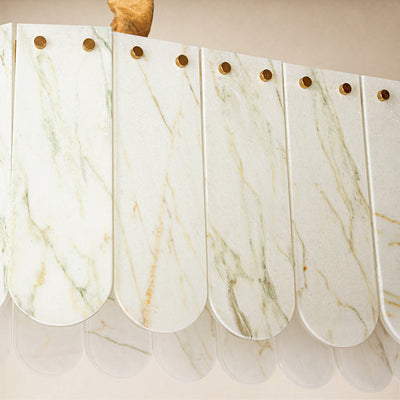 Pietra White Quartzite Linear Panel Chandelier 35.4"W