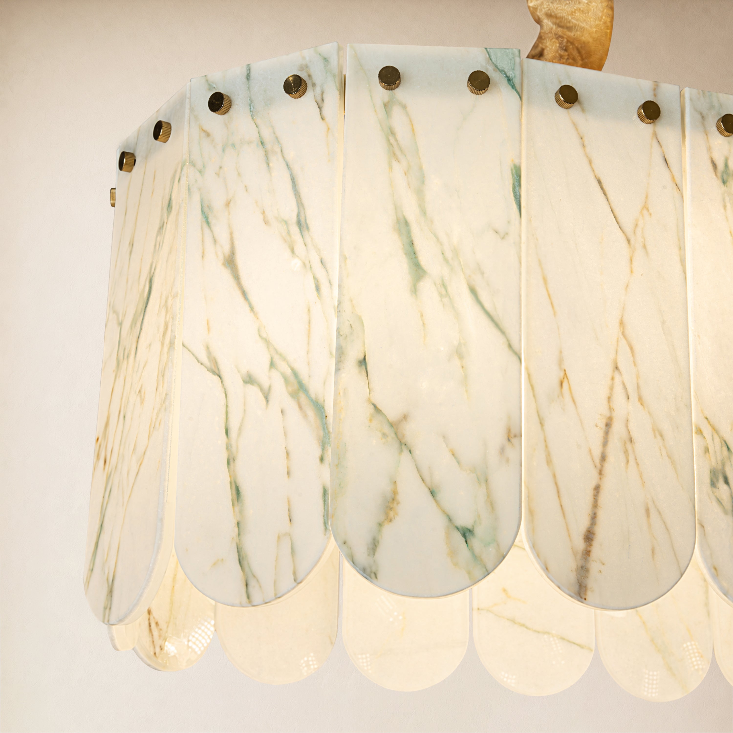 Pietra White Quartzite Linear Panel Chandelier 35.4"W
