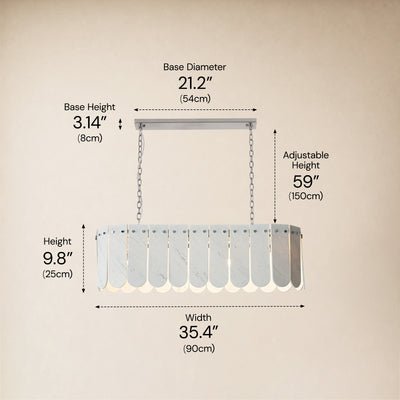 Pietra Marble Linear Chandelier 35.4"W