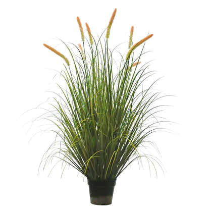 Artificial 8-Head Long Cat Tail with Curved Onion Grass Bonsai 55"H
