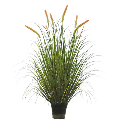 Artificial 8-Head Long Cat Tail with Curved Onion Grass Bonsai 55"H