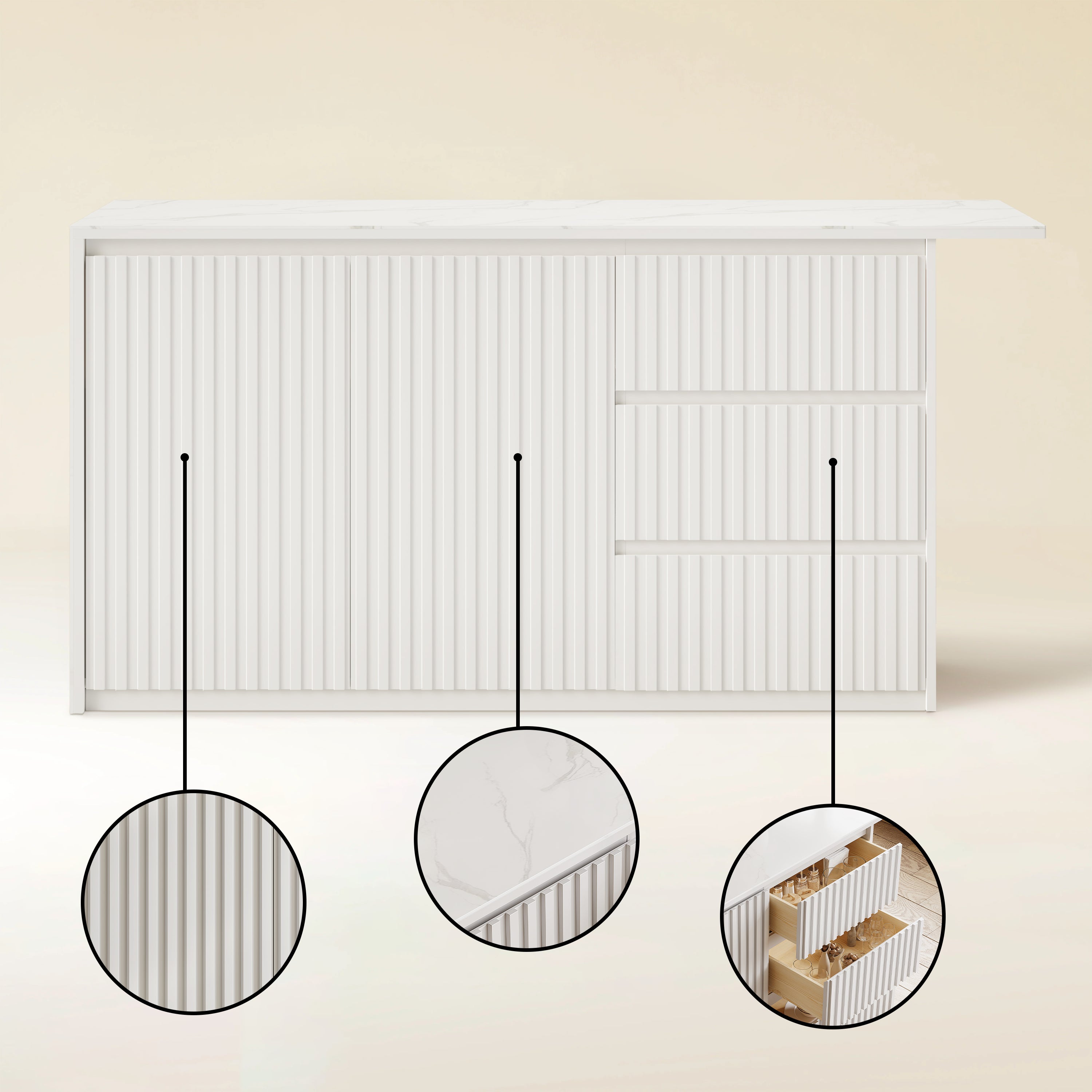 Nare Kitchen Island 71"W