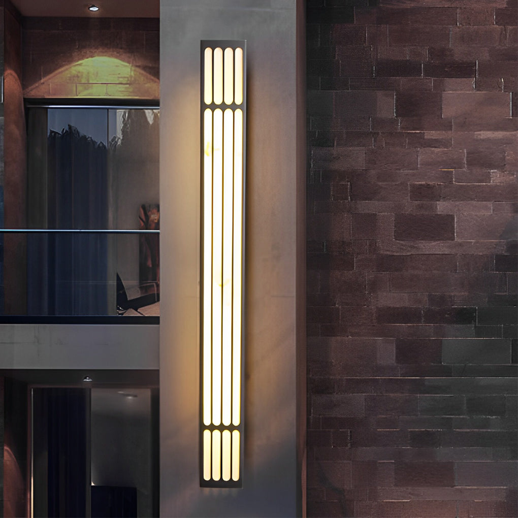 Long Rectangular Waterproof LED Black Modern Outdoor Wall Lamp