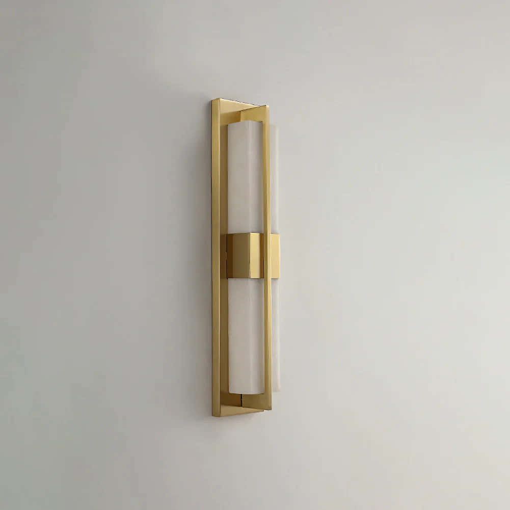 Caelum Alabaster Cuboid Wall Sconce