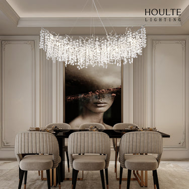 Lustre Branches Crystal Rectangular Chandelier 55"L