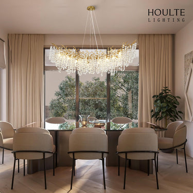 Lustre Branches Crystal Rectangular Chandelier 55"L