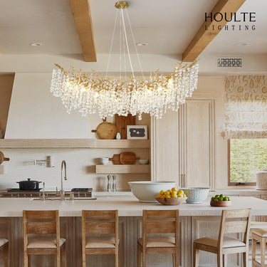 Lustre Branches Crystal Rectangular Chandelier 55"L