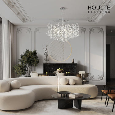Lustre Branches Crystal Round Chandelier for All Rooms 30"