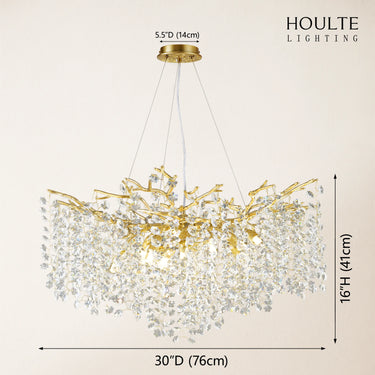 Lustre Branches Crystal Round Chandelier for All Rooms 30"